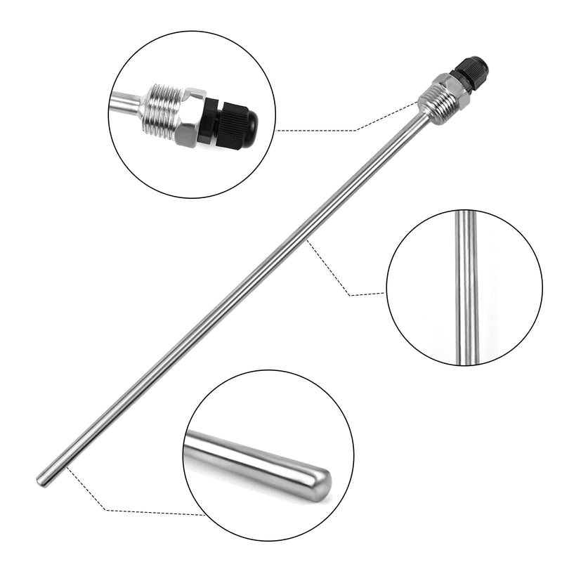 [Australia - AusPower] - FSWWSF Pack of 2 1/2 Inch Immersion Sleeves 300 mm Stainless Steel 304 Thread for Temperature Sensor Thermowell Diving Tube Protective Tube for Thermocouples Protective Tube for Temperature Sensor a 