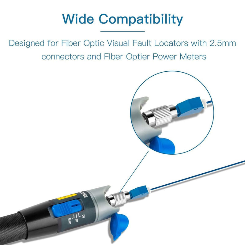 [Australia - AusPower] - 3 Pcs Single Mode 9/125um FC Male to LC Female VFL Fiber Optic Adapter and 3 Pcs Singlemode LC/UPC Fiber Optic Loopback Adapter Tester - SM Duplex Connector Test Plug for Optical Cable Testing 