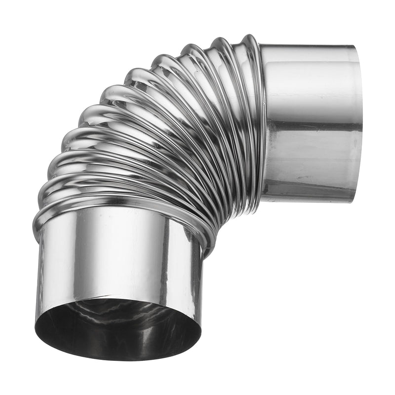 PATIKIL 80mm 90 Degree Stove Pipe, Stainless Steel Tent Elbow Stove Chimney Pipe Flue Extension with Aluminum Foil Tape for Camping Stove Vent Water Heater Smoke Exhaust 80mm/3.15inch