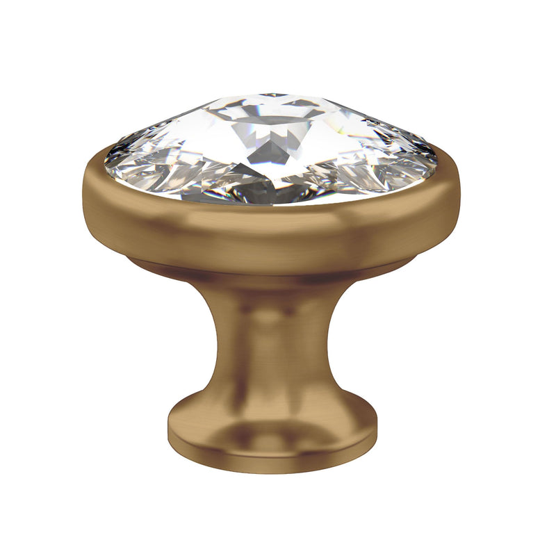 Alzassbg Clear Crystal Champagne Bronze Cabinet Knobs 10 Pack, AL1011BRG | 1.3 Inch Diameter, Crystal with Champagne Bronze Base, Decorative Hardware Pulls, for Cabinets and Drawers Champagne Bronze(Round)