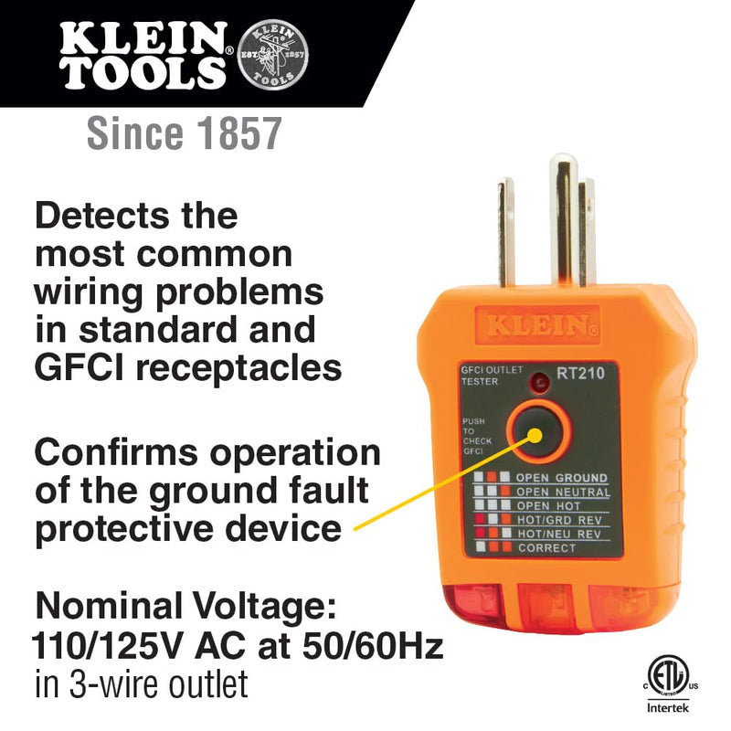 Klein Tools NCVT1XTKIT Non-Contact Low Voltage Tester Pen and GFCI Outlet Premium Test Kit, 70V to 1000V AC, Detects Common Wiring Problems
