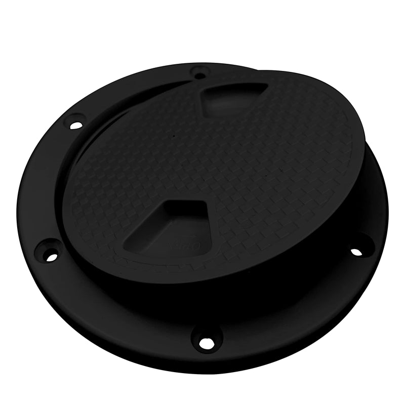6 Inch Boat Round Inspection Deck Plate Hatch with Detachable Cover and Pre-drilled Holes, Water Tight for RV Marine Boat Yacht Outdoor Installations-Black Black Round-6”