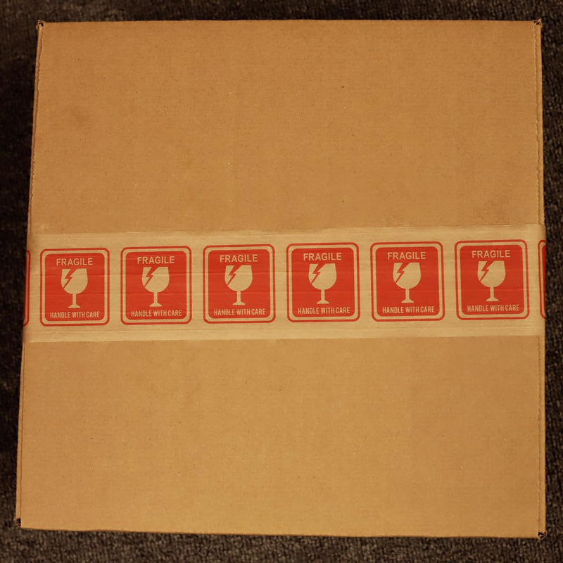 InStockLabels.com Fragile Handle with Care - Premium Water Activated Tape - Kraft Gummed Tape for Secure Packaging, Suitable for Home or Office Use, Strong Gum Tape for Reliable Sealing, 3" x 450'