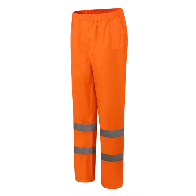 A-SAFETY High Vis Rain Pants for Men Women Waterproof Reflective Safety Rain Trousers Rain Gears for Fishing Sports Works Orange XX-Large