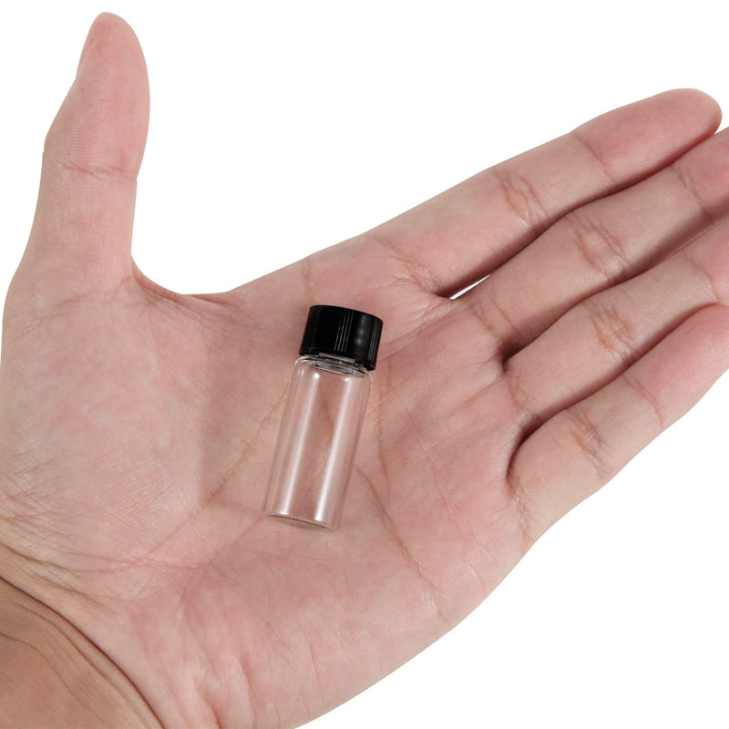 [Australia - AusPower] - 4ml Clear Glass Vials with Screw Caps and Plastic Stoppers, 1 Dram Small Liquid Sample Vial, Leak-Proof Vial, 12PCS 4ml 12 