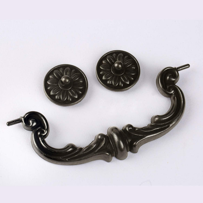 4-Pack 6" Hole Center Large Drop-Down Bail Dresser Pull Handle Bail Drawer Pull Swing Drawer Pulls Rustic Vintage Style Antique Black Bronze Kitchen Cabinet Hardware 7.3" Total Length (4) 4