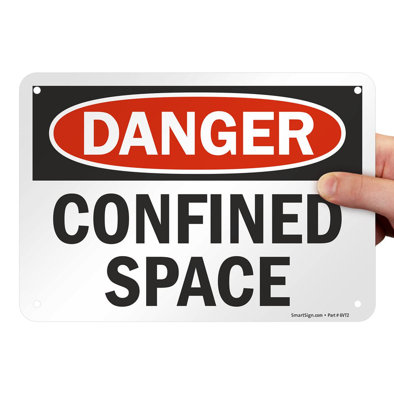 SmartSign "Danger - Confined Space" Sign | 7" x 10" Aluminum