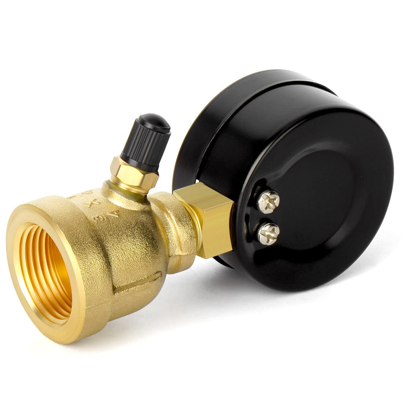 MEANLIN MEASURE 0-100Psi Forged Brass Air Test Pressure gauges, 3/4" FNPT Connection, 2" Double Graduated, Bell Shape Body Assembly, -3-2-3% Accuracy Brass Body