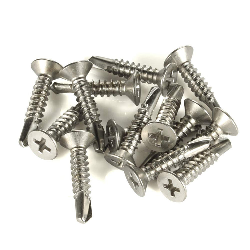 [Australia - AusPower] - #6 x 1/2" Flat Head Self Drilling Screws Sheet Metal Screws, 410 Stainless Steel, 100 PCS #6 x 1/2" 
