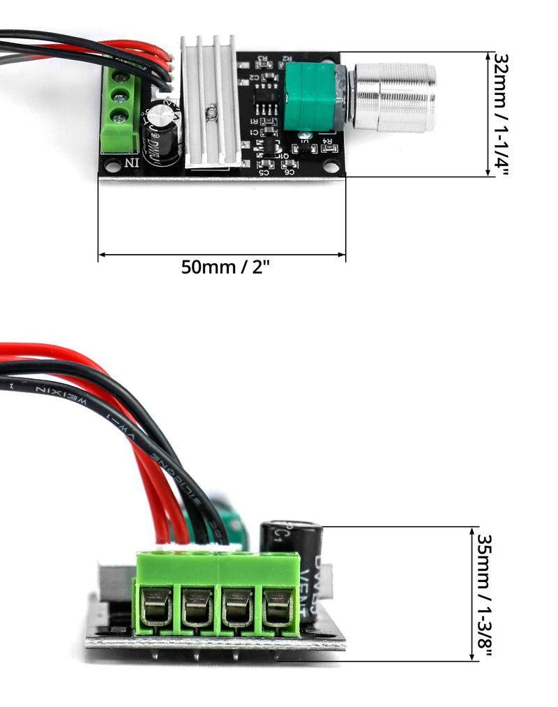 [Australia - AusPower] - QWORK 1203BB 6V 12V 24V 3A 80W DC Motor Speed Controller (PWM) Adjustable Reversible Motor Driver Switch 