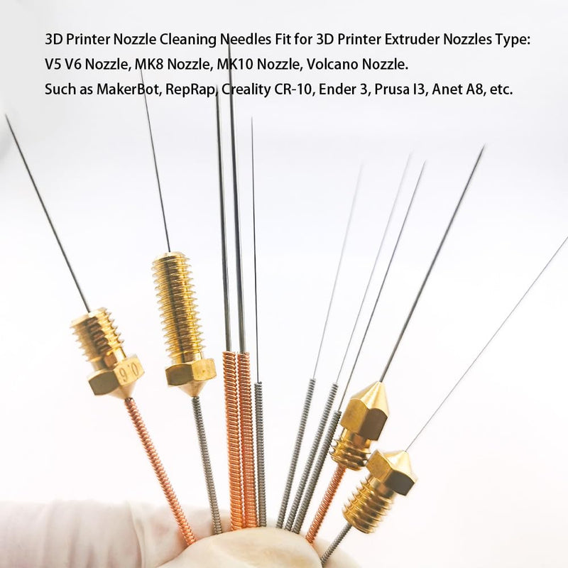 [Australia - AusPower] - 16Pcs V6 Nozzles kit Compatible for E3D V5 V6 Hotend, V6 Nozzle 0.2/0.3/0.4/0.6mm Compatible with ANYCUBIC I3 Mega A8 Prusa I3 MK3/MK3S 3D Printer, and 10Pcs 3D Printer Nozzles Cleaning Needles, 