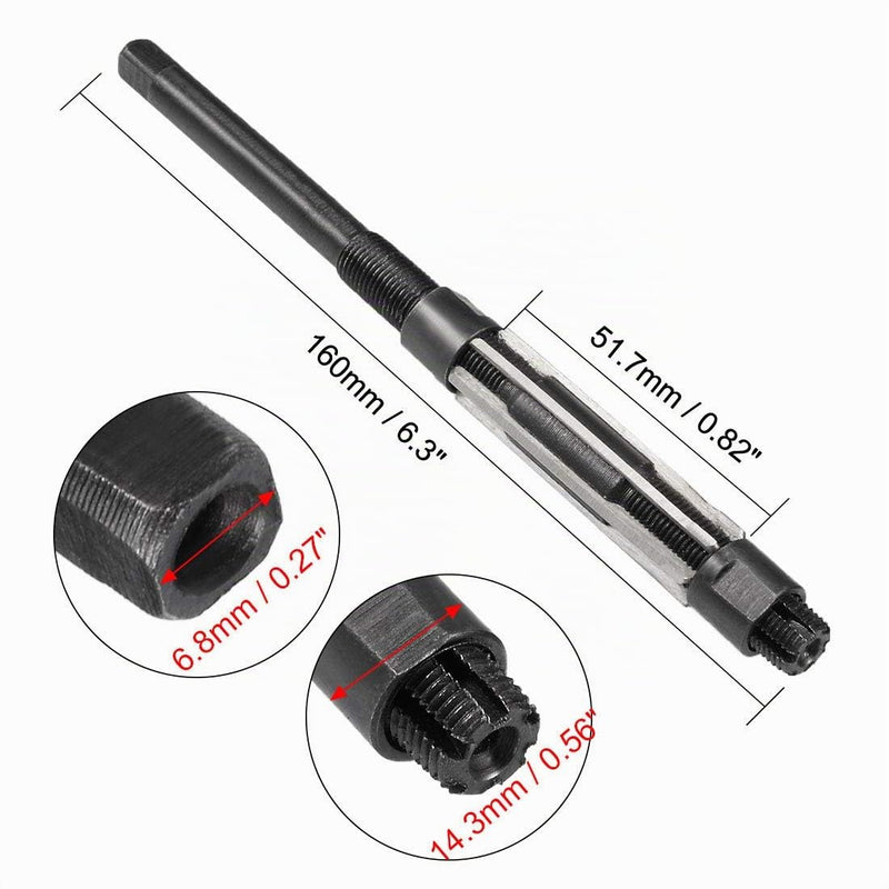 sourcing map 13.75-15.25mm Adjustable Hand Reamer 6 Flute | HSS H8
