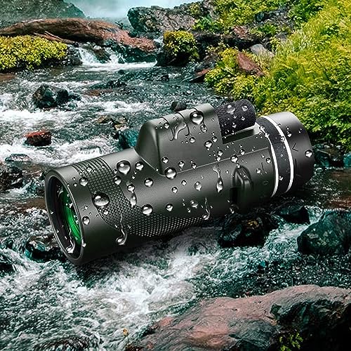 Monocular-Telescope 80x100 High Powered for Adults Monocular for Smartphone Adapter Telescope Hunting Wildlife Bird Watching Travel Camping Hiking-Green