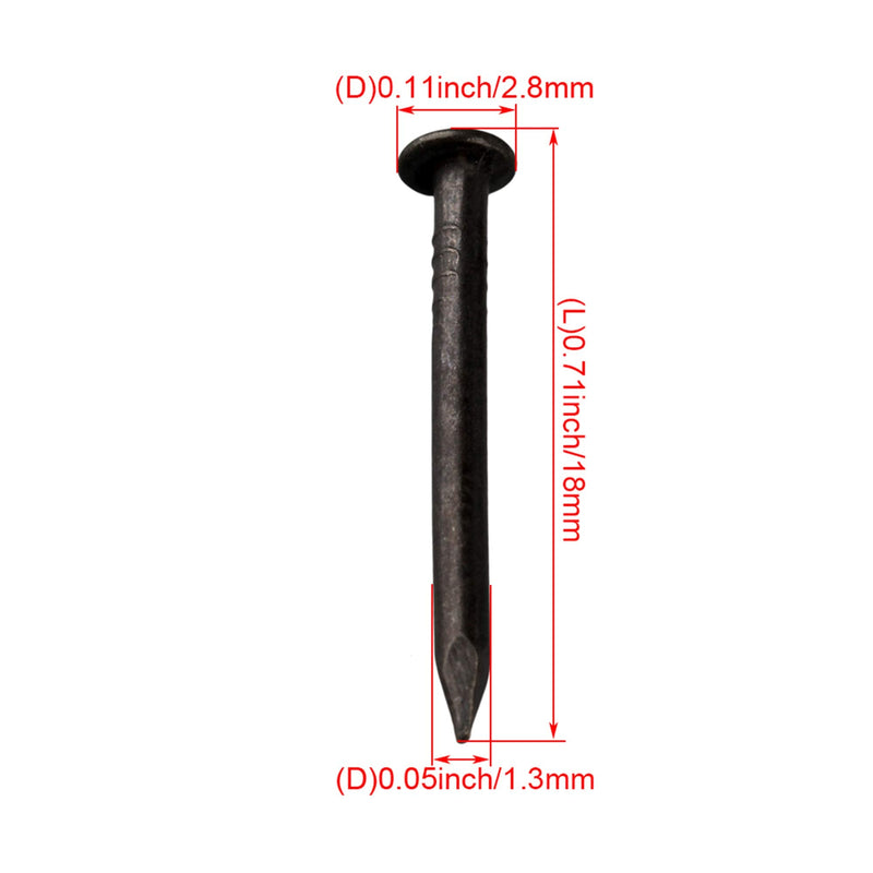 [Australia - AusPower] - RDEXP Black Round Head Wood Screw Nail Decorative Furniture Miniature Nail Lenght 1.8cm/0.71" Pack of 50 