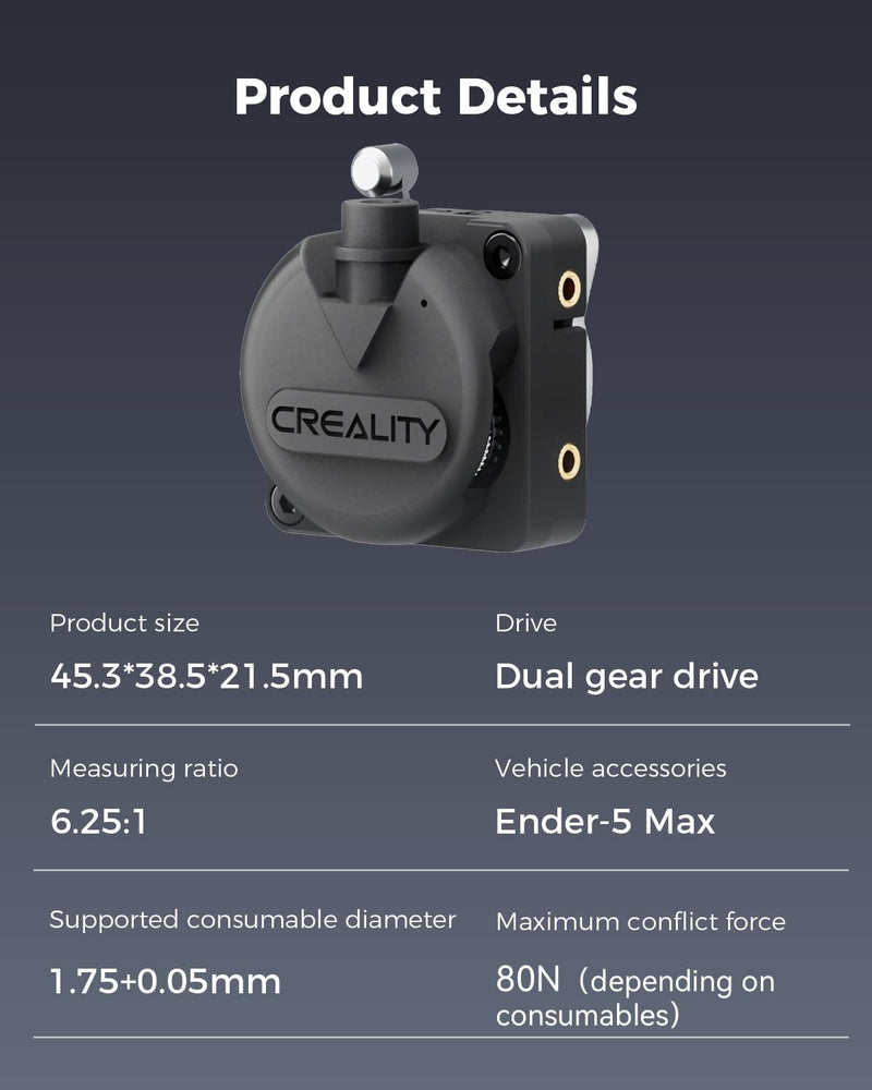 Creality Ender-5 Max Dual-Gear Extruder Kit - 80N High Torque, 6.25:1 Gear Ratio, Direct Replacement for Ender-5 Max 3D Printer (Official Upgrade Kit) 5 Max Extruder