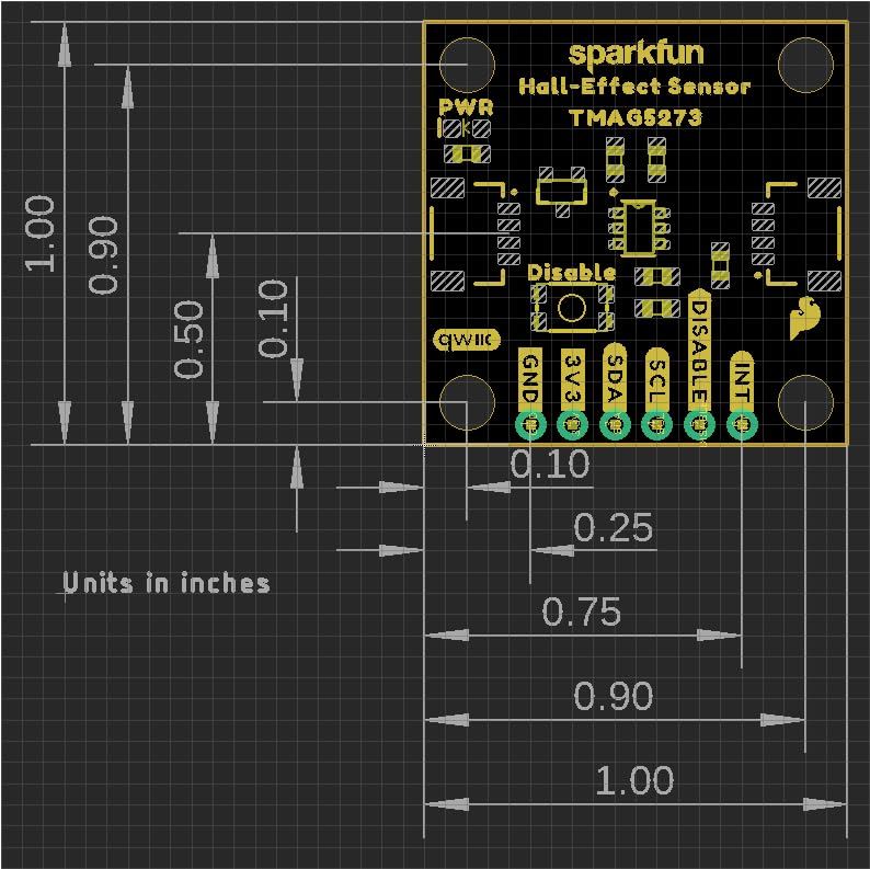 [Australia - AusPower] - SparkFun Linear 3D Hall-Effect Sensor - TMAG5273 (Qwiic) Low-power, high-precision magnetic field sensor, Dimensions: 1.00 x 1.00 