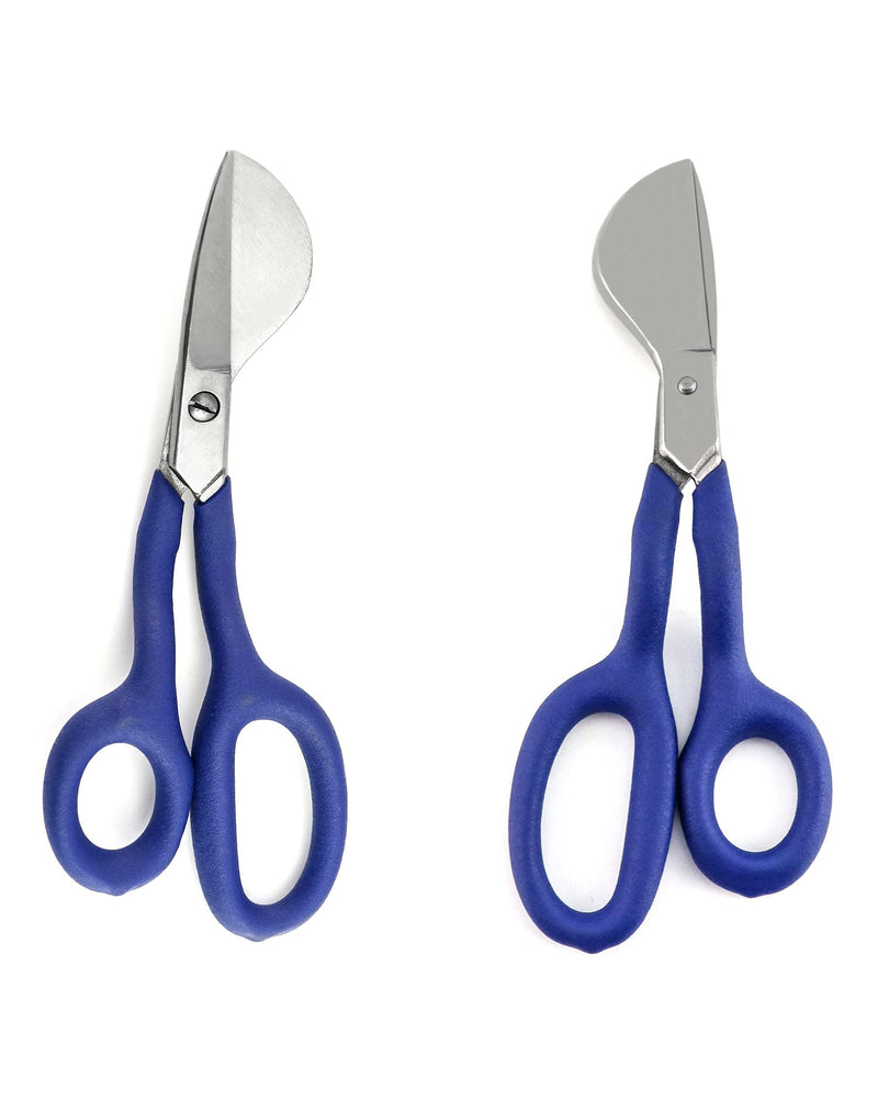 [Australia - AusPower] - QWORK Duckbill Shears, 7 in Duckbill Applique Scissors, for Carpet Pile, Carpet Punch - Blue 1 Pc 