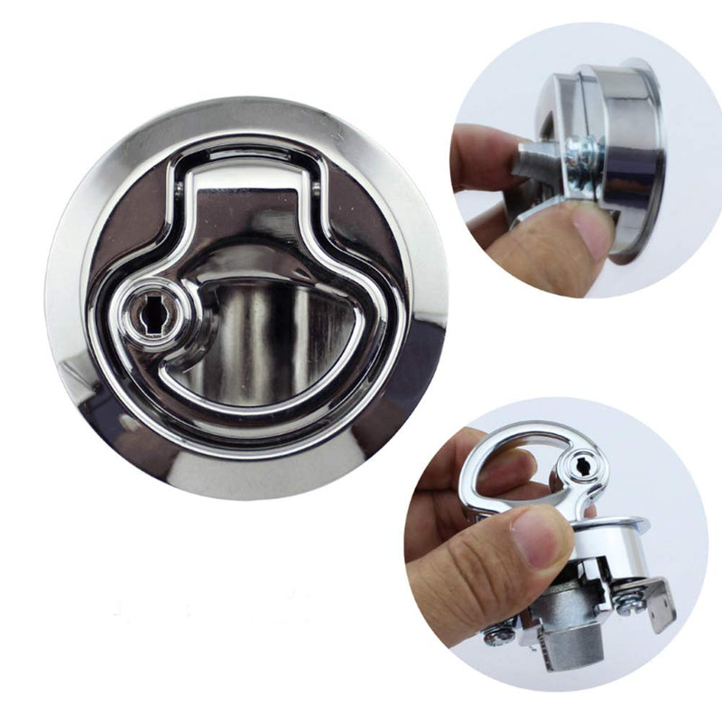 WJSKDQ Boat Latches Flush Pull Slam Latch for Boat Boor Latches Handle Keyed Lock Locking Style Silver/Black 2pcs/4pcs 2
