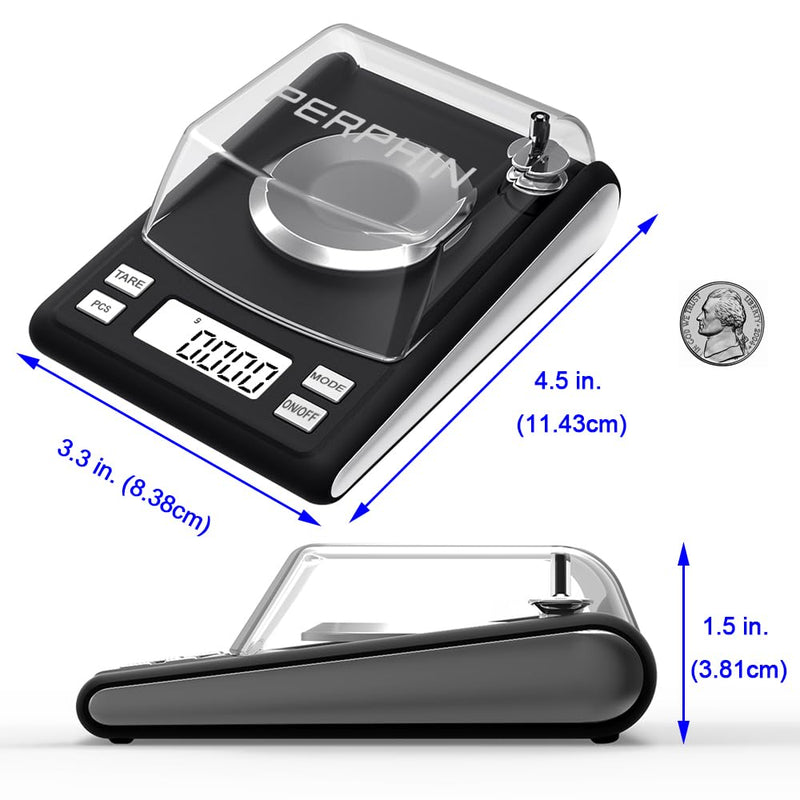 [Australia - AusPower] - Milligram Scale with Capsule Filling Tool Kit, Only for Size 0, Powder Pans, mg Scale for Powder Medicine, 50g by 0.001g, 6 Weighing Units, Calibration Weight, Scoops, Tweezers Included 