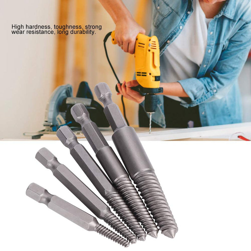[Australia - AusPower] - 5Pcs Screw Extractor Broken Screw Remover Set Stripped Screw Extractor Kit Hex Shank Fine Teeth Damaged Bolts Removal Tool for Stainless Steel 8.8-12.9 Grade Bolts 