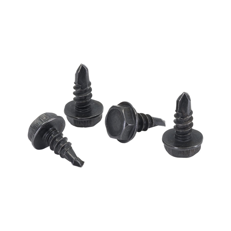 [Australia - AusPower] - #8 x 1/2 in. Black Exterior Self Drilling Screws, Hex Washer Head (100 pcs) by Makers Bolt #8 x 1/2" (100 pcs) 