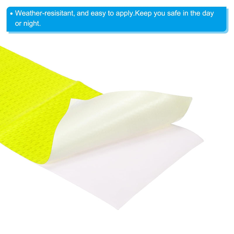 PATIKIL Reflective Tape, 6 Inch x 10 FT Waterproof High Visibility Self-Adhesive Warning Safety Tape Reflective Stickers External Accessories for Cars Trucks, Fluorescent Yellow