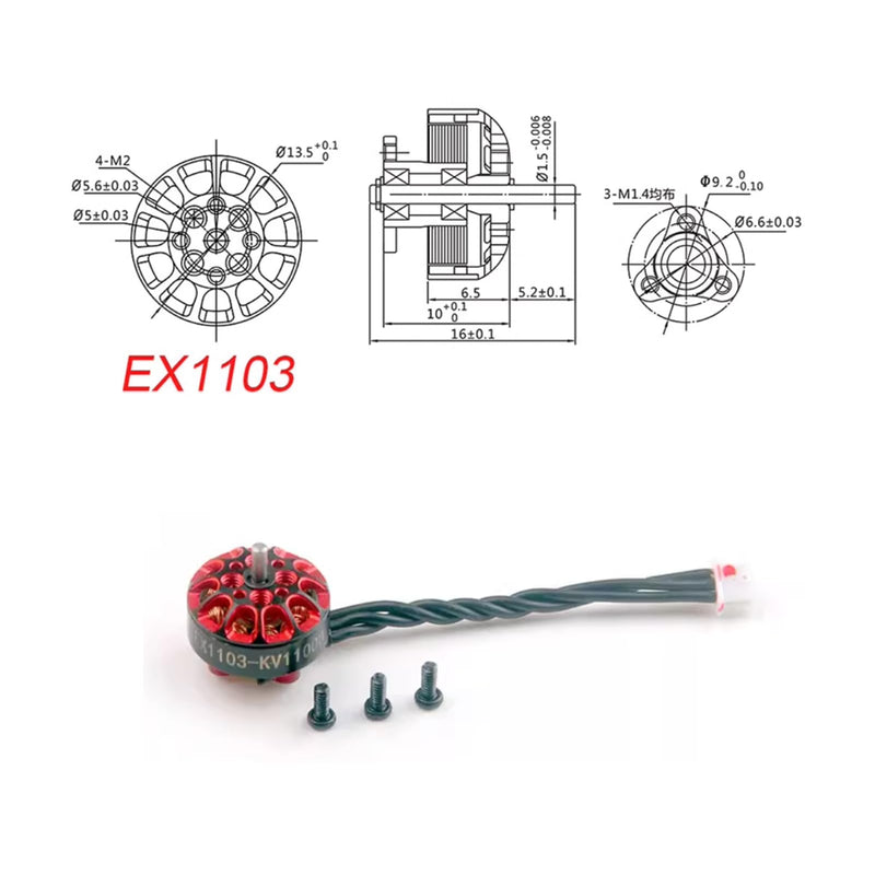 [Australia - AusPower] - Happymodel EX1103 11000KV Brushless Motor for Mobula8 Drone, Shaft Diameter 1.5mm Mobula 8 Drone Motor FPV Models DIY Accessories(11000KV 2PCS) 