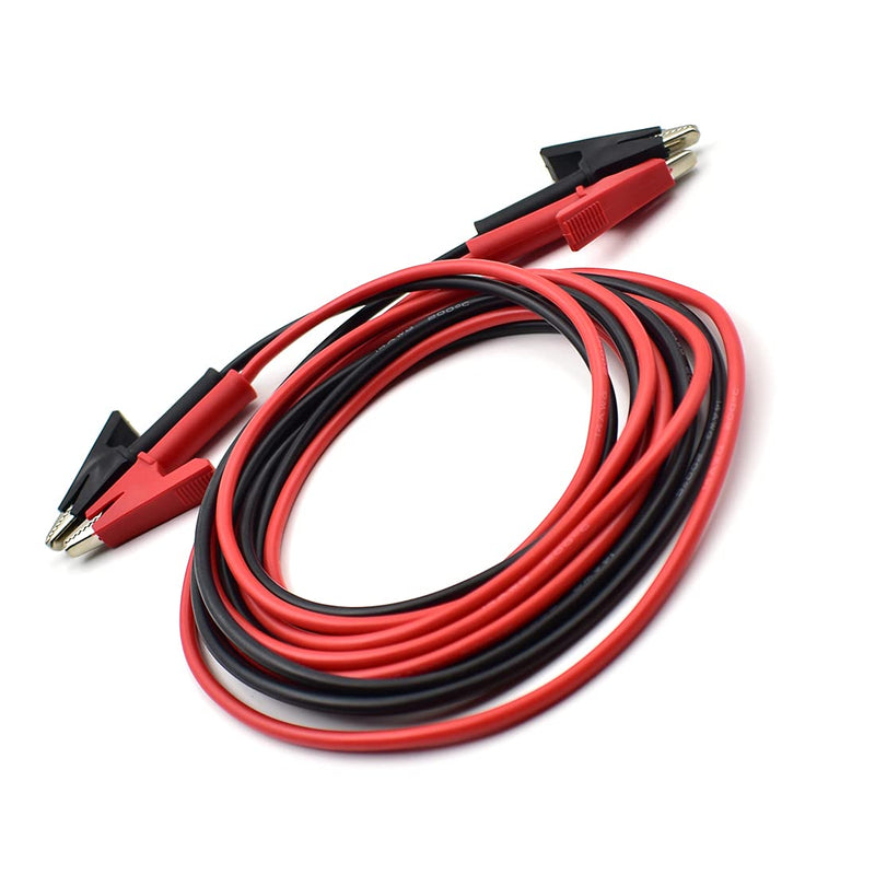 [Australia - AusPower] - 2 Pcs Dual Ended Crocodile Alligator Clips, 14AWG Test Lead Wire Cable with Insulators Clips, 10 ft Test Flexible Cable with Protective Jack Copper Clamps for Electrical Testing 2Pcs-10ft 