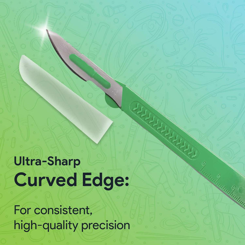 [Australia - AusPower] - FifthPulse Disposable Surgical Scalpel Knife #23 - Ten Individually Wrapped Sterile Scalpel Blades - Surgical Blade Scalpels With Safety Grip 