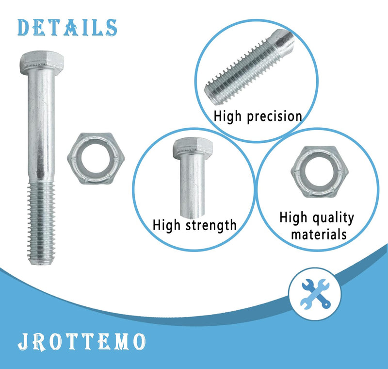 [Australia - AusPower] - 500101 Shear Bolts with Nylock Nuts Compatible with Rotary Cutters Grade 5 1/2" x 3-1/2" 5 Pack 