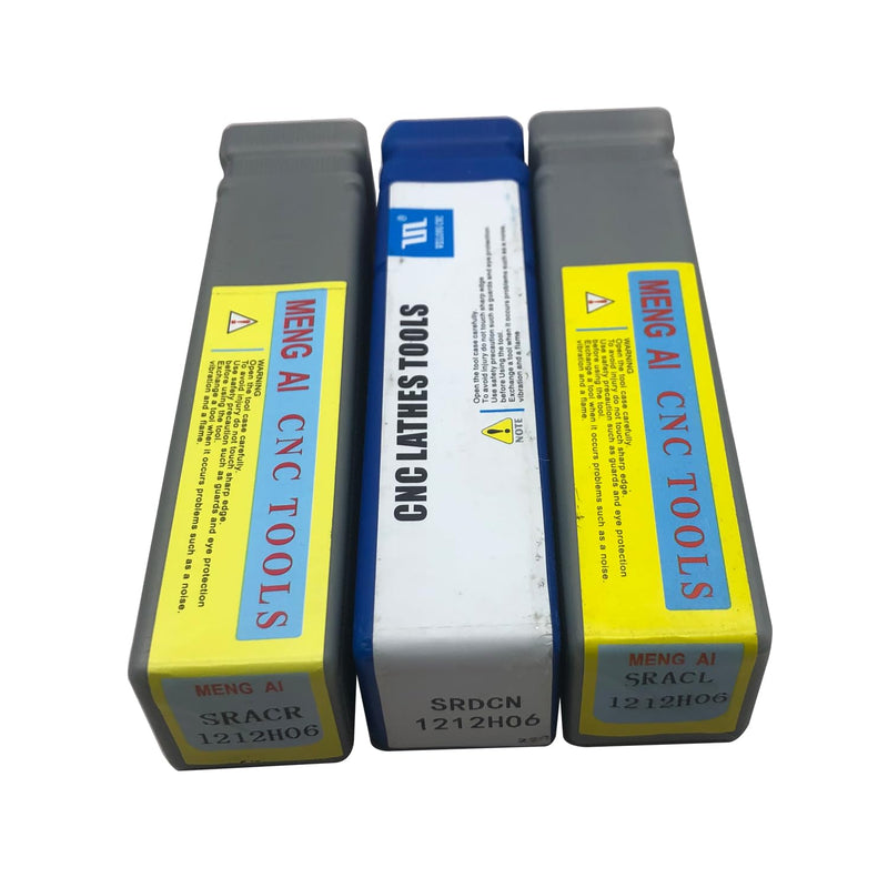 [Australia - AusPower] - 3/8” 1/2" SRACR SRACL SRDCN1010/1212 H06 Lathe Turning Holders Lathe Turning & Profiling Tool Holder with RCMT0602 Round Carbide Milling Inserts (3pcs 1/2” Holders with Gray Inserts) 3pcs 1/2” holders with gray inserts 