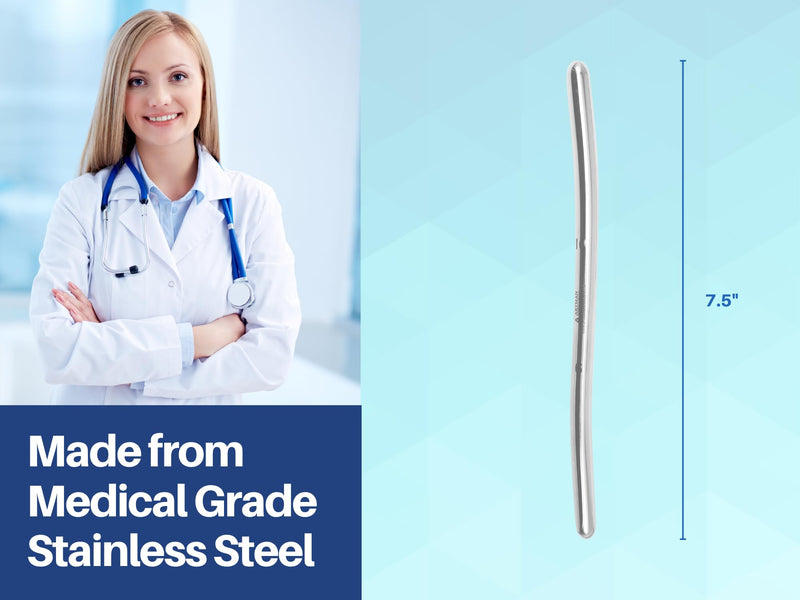 [Australia - AusPower] - 8 Hegar Dilator Sounds Set, 7.5 Inch Double Ended, Stainless Steel, Temperature Control, Autoclavable, Compact Storage Case, Sizes 1mm to 16mm 
