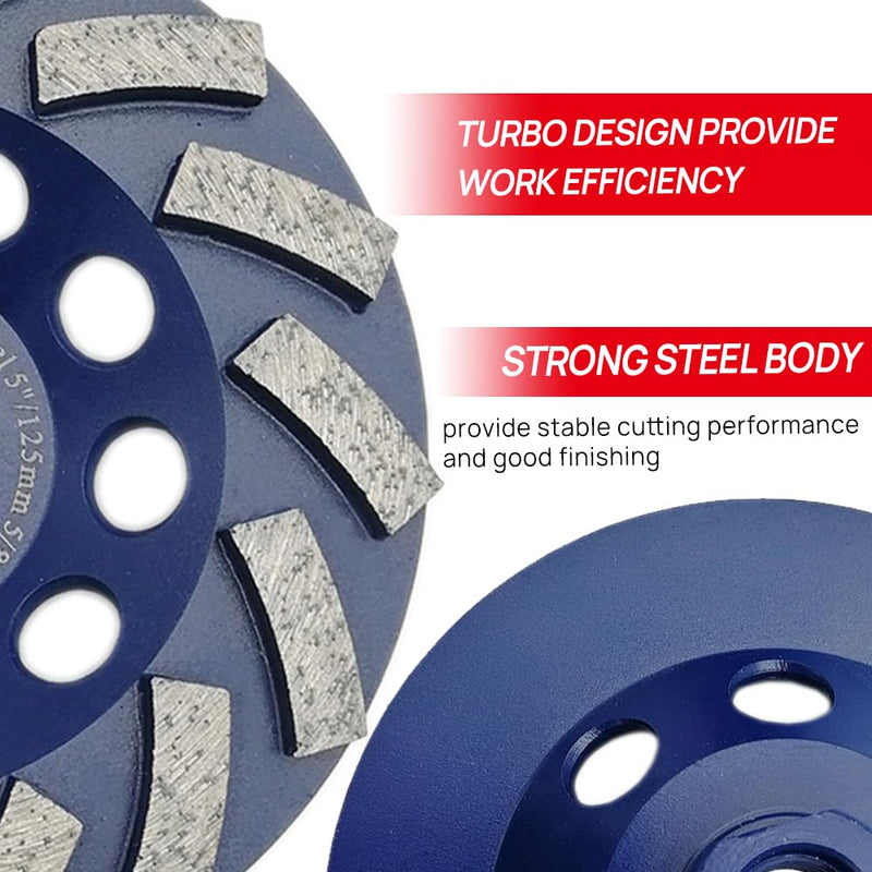 [Australia - AusPower] - DT-DIATOOL 4.5 Inch Concrete Grinding Wheel Granite Marble with Turbo Row Diamond Segment 