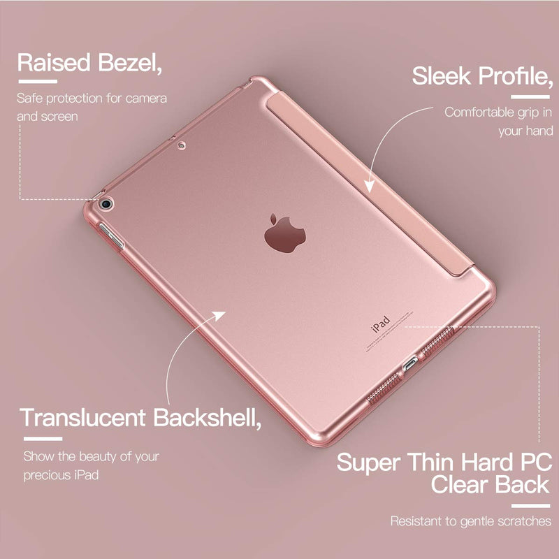 [Australia - AusPower] - TiMOVO iPad 10.2 Case iPad 9th Generation 2021/ iPad 8th Generation 2020/ iPad 7th Generation 2019 Case,Slim Translucent Hard PC Protective Smart Cover with Stand for iPad 10.2 Inch,Rose Gold Rose Gold 