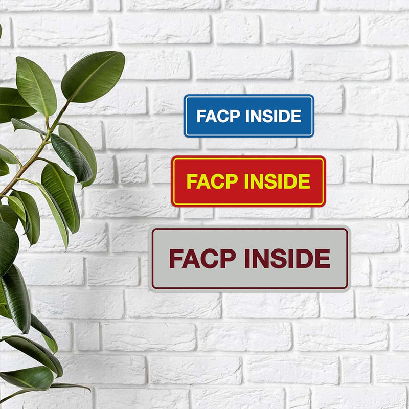 Signs ByLITA Standard FACP Inside Sign | Fire Safety Signage (Red) - Large 2 Pack 3 x 9" Large (2 Pack) Red