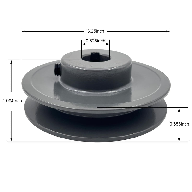 [Australia - AusPower] - AK32-5/8 Sheaves,v Belt Pulley 5/8 inch Bore 3.25" OD,Motor Pulley Cast Iron for A 3L 4L V-Belts,AK3258 Pulley 5/8"Bore,3.25"OD 1 Groove 