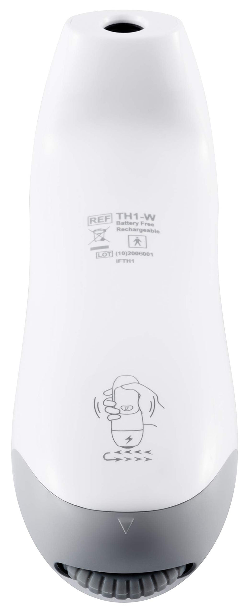 [Australia - AusPower] - Ozeri Forehead Thermometer, ISO 80601-2-56 Medical-Grade with Silent Fever Alarm and Battery-Free Kinetic Activation White 