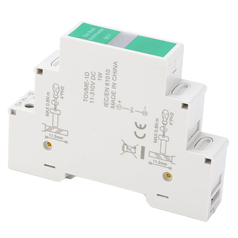 [Australia - AusPower] - DIN Rail Voltmeter, Digital Voltage Meter with LED Display, 11V to 310V DC Range, Switching Output, Isolated Modular Instrument, DIN Rail Mount 