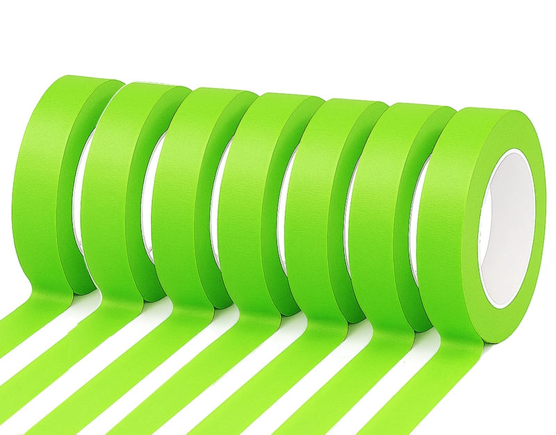 7 Rolls Green Masking Tape Painters Tape for Car No Residue Heat Resistant Water Resistant Multi-Purpose for Automotive Painters Tape 0.7 Inch x 60 Yards
