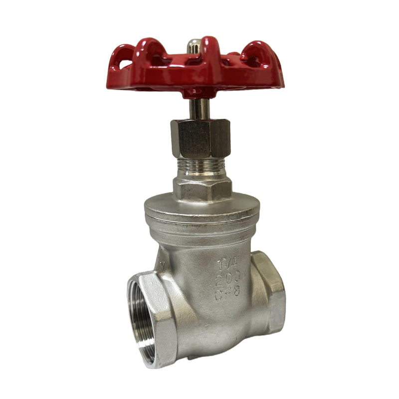 ZKH 2 Pcs Heavy Duty Gate Valve - 1-1/4" NPT Stainless Steel Female x Female Thread Rotary Sluice Valve