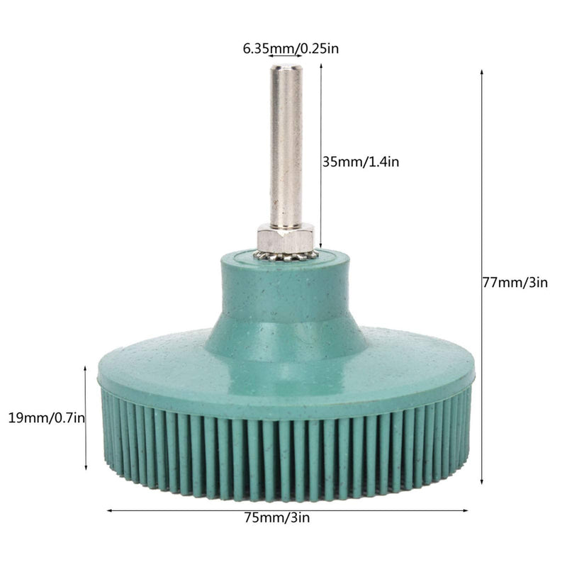 [Australia - AusPower] - Bristle Polishing Brush, 3 Inch Bristle Disc, Emery Rubber Grinding Brush, Deburring Polishing Sanding Disc for Fine Metal Bristle Discs (Green) Green 