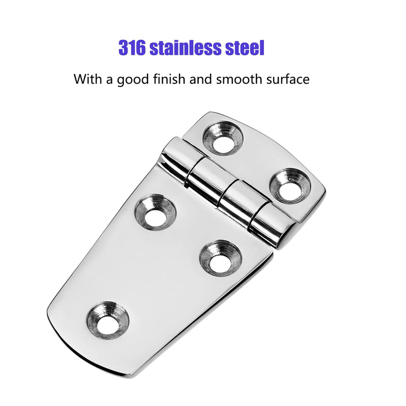 Marine Boat Hatch Hinges Stainless Steel, 3 inch x 1.5 inches(76 x 38mm) 5 Holes, No Noise, Heavy Duty 316 Stainless Steel with Screws (4 PCS) 3 x 1.5 inch（4 Pieces）