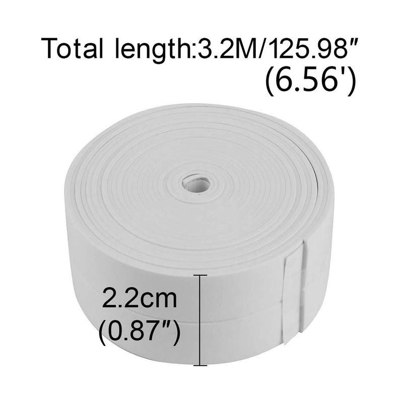 Caulk Strip Tape, Waterproof Dustproof PVC Self Adhesive Caulking Sealing Tape for Kitchen Sink Toilet Bathroom Shower Bathtub Wall(0.86" x11',White) 11ft x 0.86in White