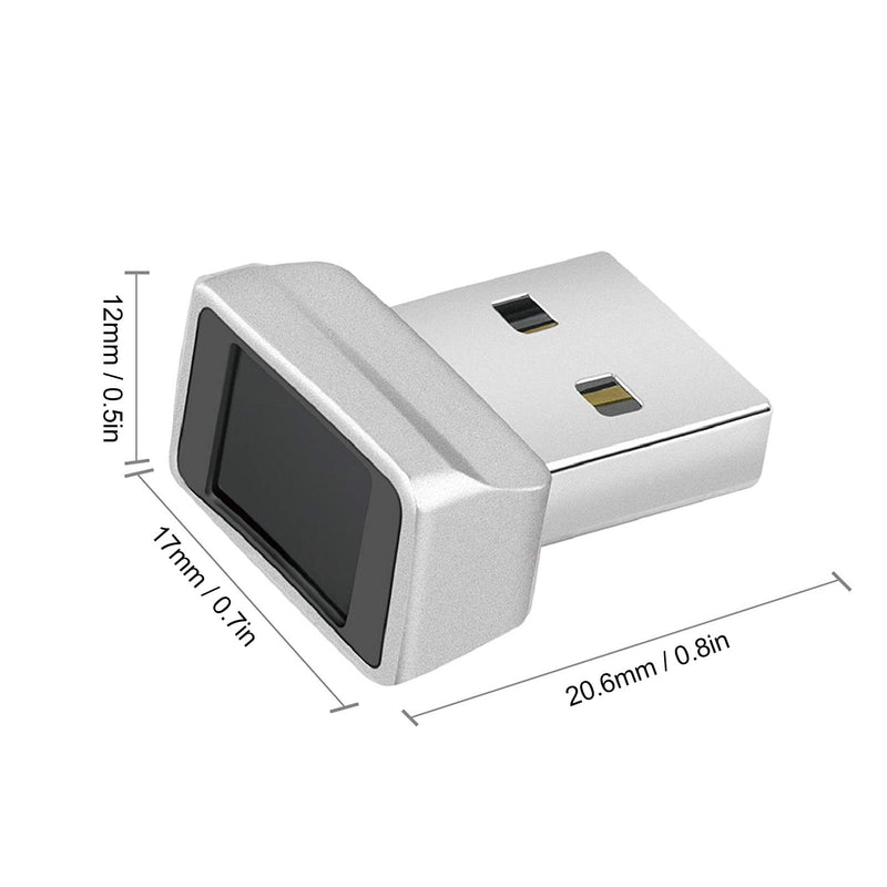 [Australia - AusPower] - Mini USB Fingerprint Reader for Windows 7 8 10 Fingerprint Scanner Scanner PC Dongle Fingerprint Sensor 360 Degree 0.5STouch Speedy Matching Biometric Portable USB Fingerprint Logger for PC Laptop Grey 