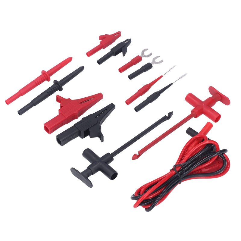 [Australia - AusPower] - Multimeter Test Leads Kit, Brass PVC PA Clip Test Clip Probe Banana Plug Testing Cable 