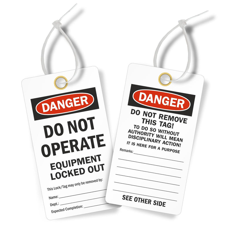 SmartSign Do Not Operate Tags, Equipment Locked Out 2 - Sided Safety Tag | 6" x 3.25" Heavy Duty Vinyl, Pack of 25