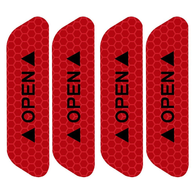 Car Door Open Prompt Anti-Collision Reflective Stickers Tape Conspicuity Safety Caution Warning Sticker for Car Truck Trailer-red Red
