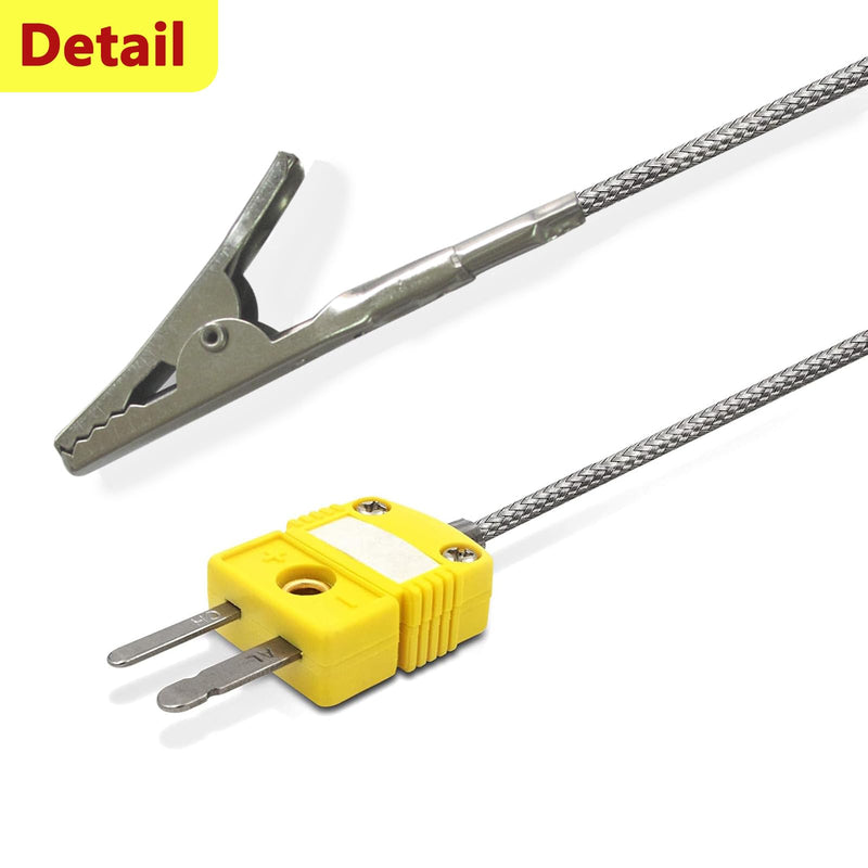 [Australia - AusPower] - K Type Thermocouple Probe TL0500 Alligator Clip Temperature Probe Range -40℉ to 850℉ K-Type Thermocouple Temperature Sensor Probe 