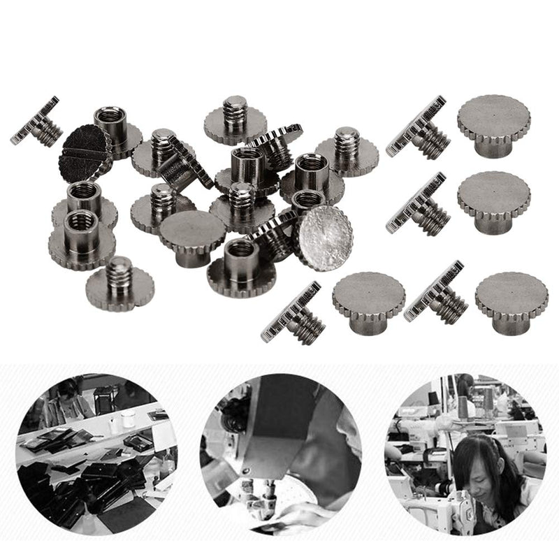 [Australia - AusPower] - 30 Set Book Rivets Metal Leather Rivets Knurling Flat Brass Screw Post Chicago Screws Binding Button Tack 9.5x4mm Nail + 4mm Screw(Black) 