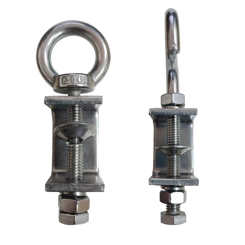 [Australia - AusPower] - 4Pcs Stainless C Clamp with Ring;Heavy Duty Hanging J Hook/pipe Clamp Hooks for Hanging;Beam Clamp with Ring, That Can Withstand 100 Pounds of Static Gravity (medium) 